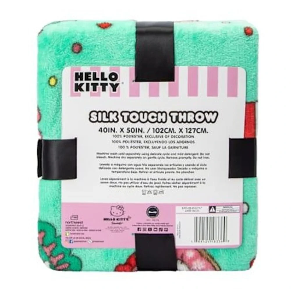 Hello Kitty Fleece Christmas Throw Blanket 40x50 Holiday Silk Touch Sanrio Plush